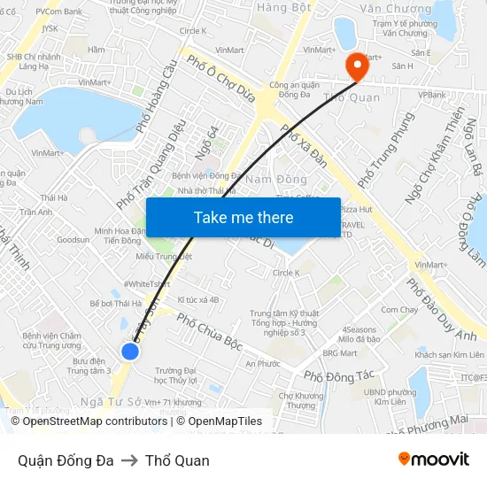 Quận Đống Đa to Thổ Quan map