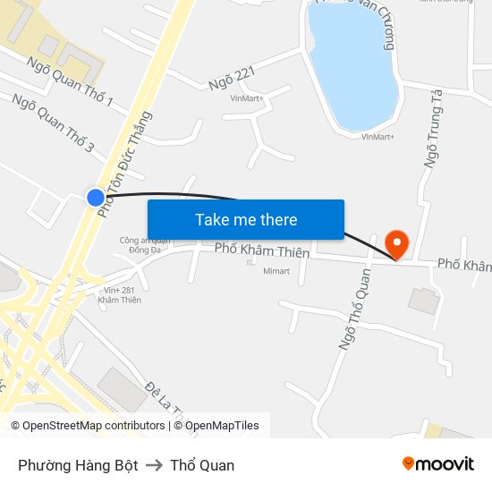 Phường Hàng Bột to Thổ Quan map