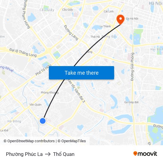 Phường Phúc La to Thổ Quan map