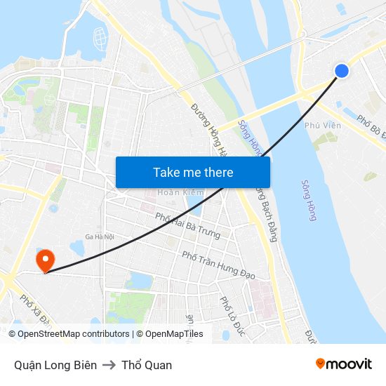 Quận Long Biên to Thổ Quan map