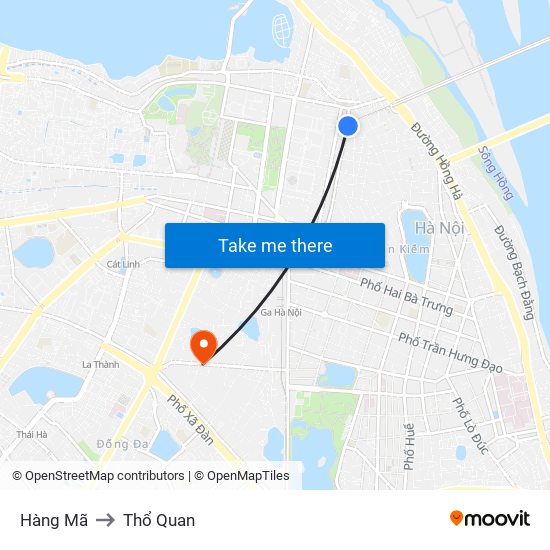 Hàng Mã to Thổ Quan map