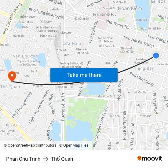 Phan Chu Trinh to Thổ Quan map