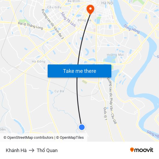 Khánh Hà to Thổ Quan map