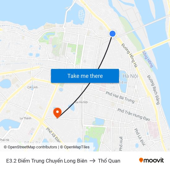 E3.2 Điểm Trung Chuyển Long Biên to Thổ Quan map