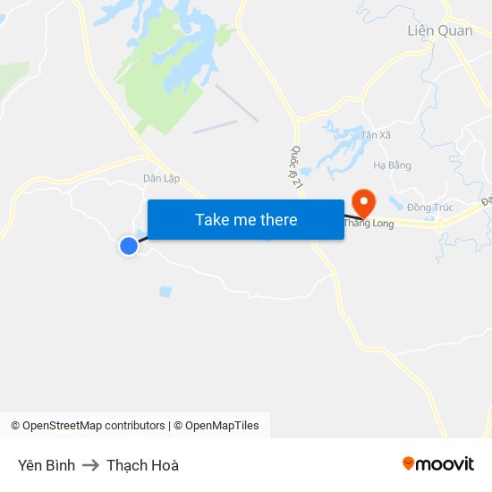 Yên Bình to Thạch Hoà map