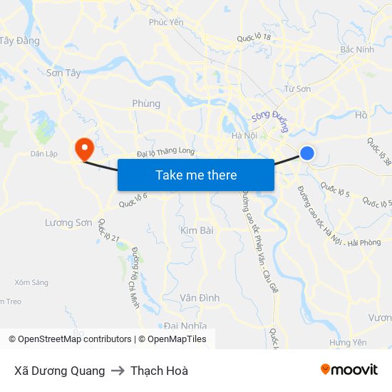 Xã Dương Quang to Thạch Hoà map