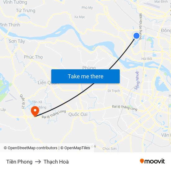 Tiền Phong to Thạch Hoà map