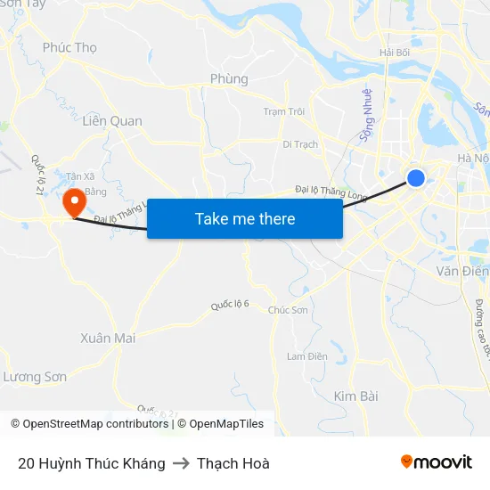 20 Huỳnh Thúc Kháng to Thạch Hoà map