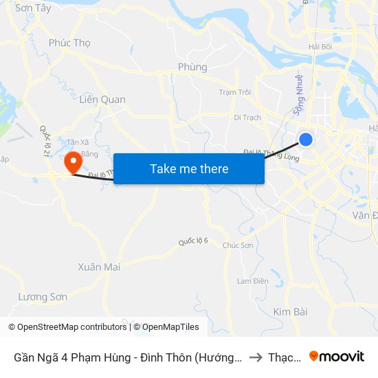 Gần Ngã 4 Phạm Hùng - Đình Thôn (Hướng Đi Khuất Duy Tiến)-Cột Sau to Thạch Hoà map