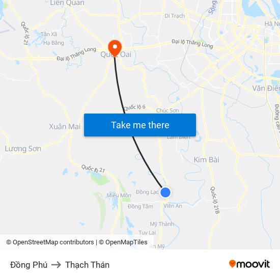 Đồng Phú to Thạch Thán map