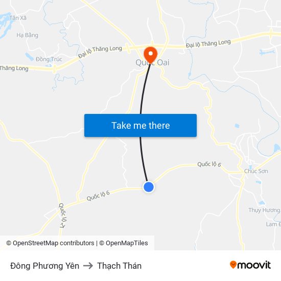 Đông Phương Yên to Thạch Thán map