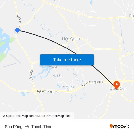 Sơn Đông to Thạch Thán map