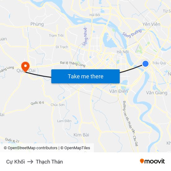 Cự Khối to Thạch Thán map