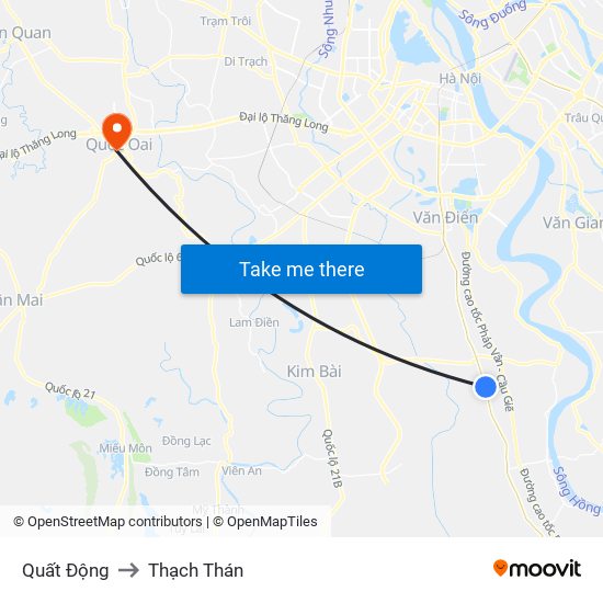 Quất Động to Thạch Thán map