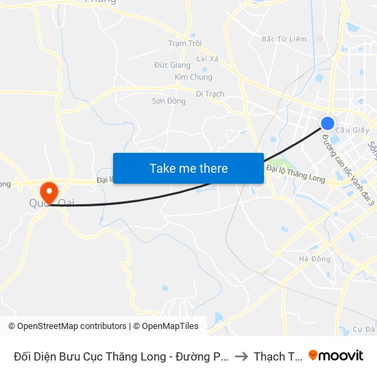 Đối Diện Bưu Cục Thăng Long - Đường Phạm Hùng to Thạch Thán map