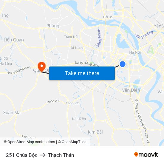 251 Chùa Bộc to Thạch Thán map