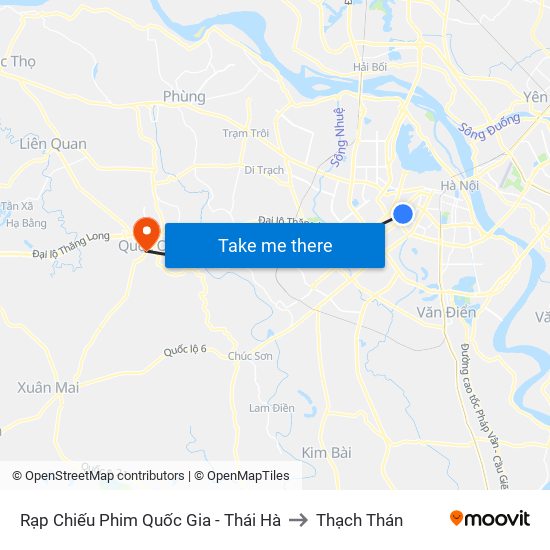 Rạp Chiếu Phim Quốc Gia - Thái Hà to Thạch Thán map