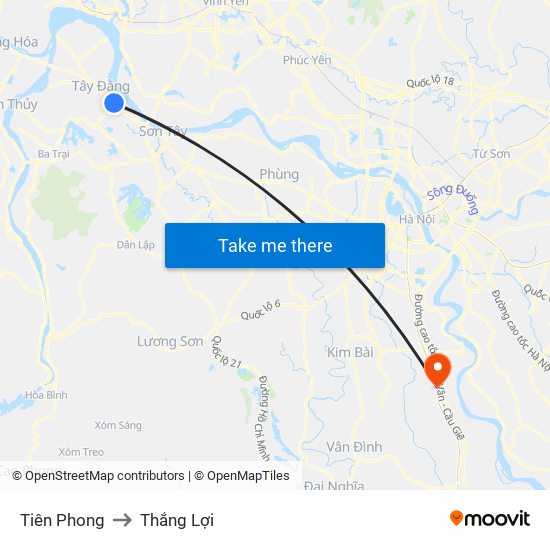 Tiên Phong to Thắng Lợi map