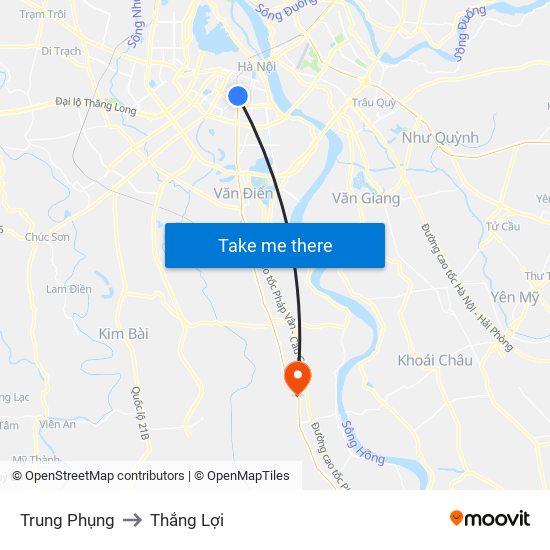 Trung Phụng to Thắng Lợi map