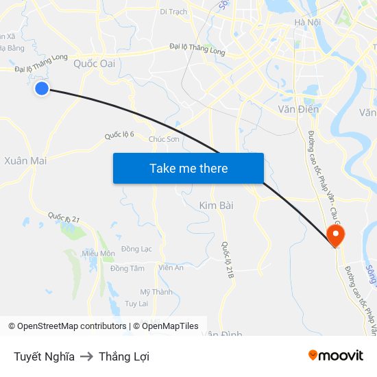 Tuyết Nghĩa to Thắng Lợi map