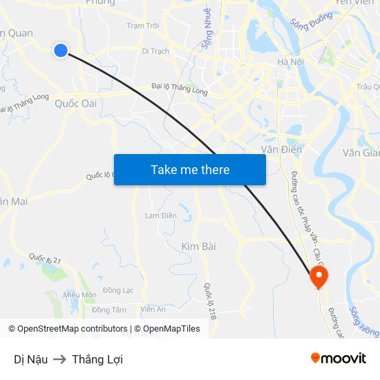 Dị Nậu to Thắng Lợi map