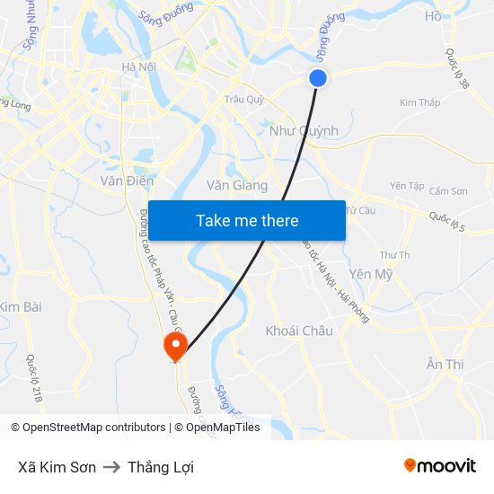 Xã Kim Sơn to Thắng Lợi map