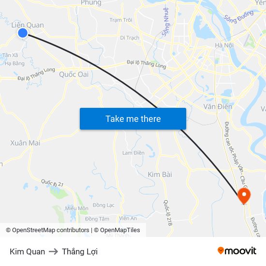 Kim Quan to Thắng Lợi map