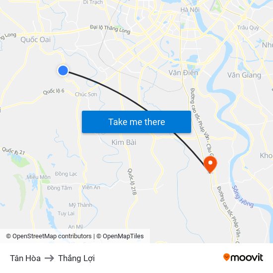 Tân Hòa to Thắng Lợi map