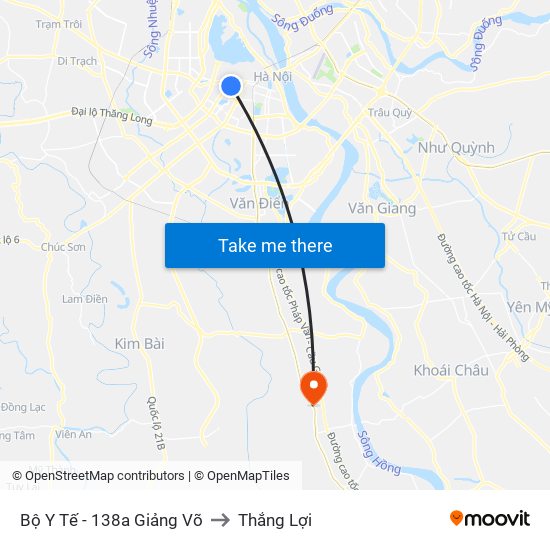 Bộ Y Tế - 138a Giảng Võ to Thắng Lợi map