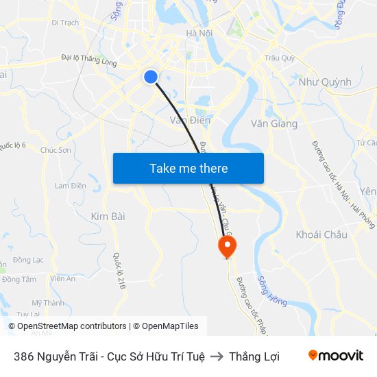 386 Nguyễn Trãi - Cục Sở Hữu Trí Tuệ to Thắng Lợi map