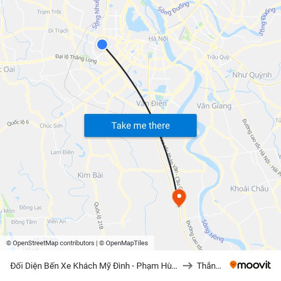 Đối Diện Bến Xe Khách Mỹ Đình - Phạm Hùng (Cột Trước) to Thắng Lợi map