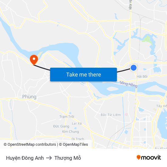 Huyện Đông Anh to Thượng Mỗ map