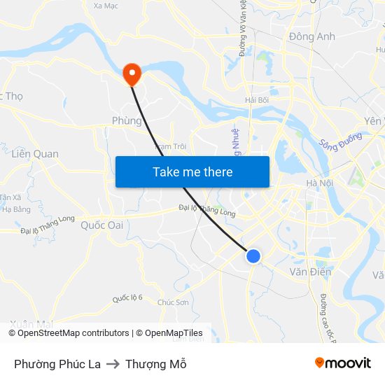 Phường Phúc La to Thượng Mỗ map