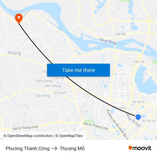 Phường Thành Công to Thượng Mỗ map