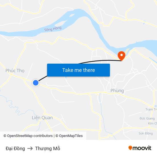 Đại Đồng to Thượng Mỗ map