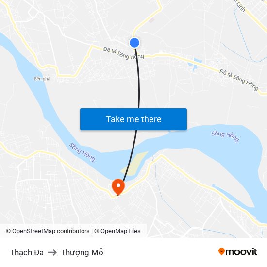 Thạch Đà to Thượng Mỗ map