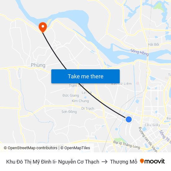 Khu Đô Thị Mỹ Đình Ii- Nguyễn Cơ Thạch to Thượng Mỗ map