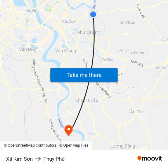 Xã Kim Sơn to Thụy Phú map