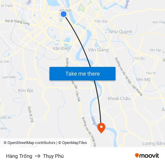 Hàng Trống to Thụy Phú map