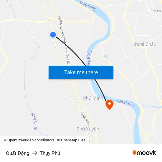 Quất Động to Thụy Phú map