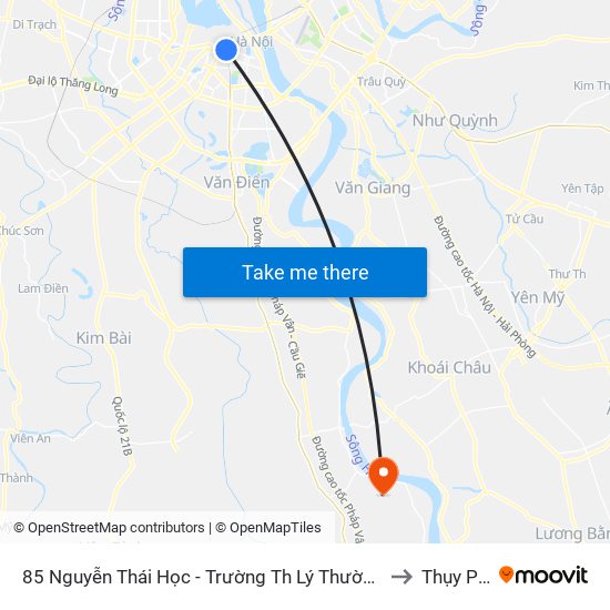 85 Nguyễn Thái Học - Trường Th Lý Thường Kiệt to Thụy Phú map