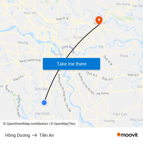 Hồng Dương to Tiền An map