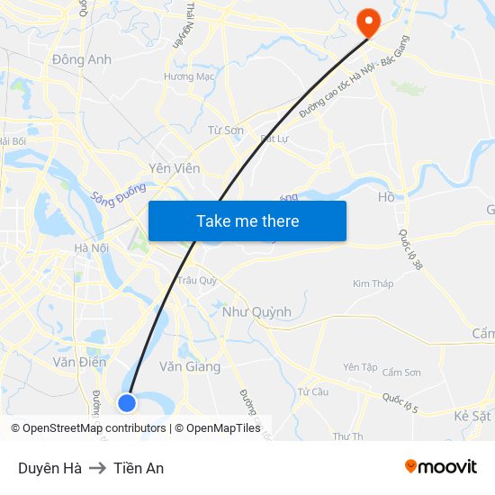 Duyên Hà to Tiền An map