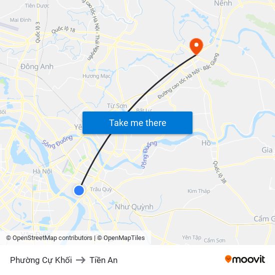 Phường Cự Khối to Tiền An map