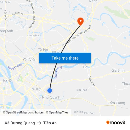 Xã Dương Quang to Tiền An map