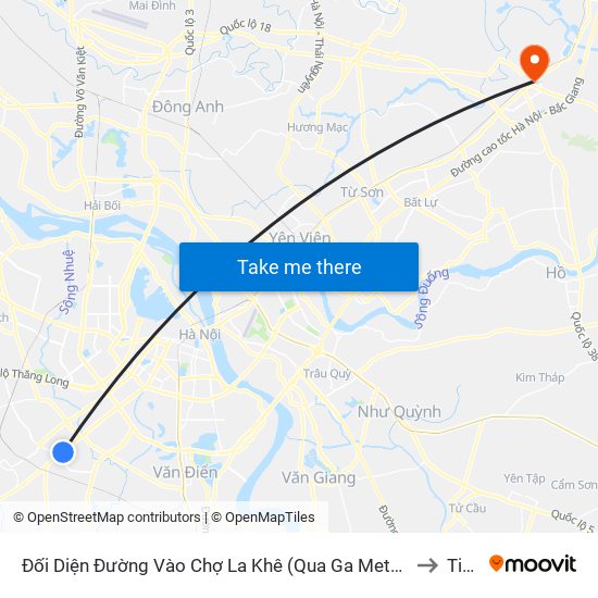 Đối Diện Đường Vào Chợ La Khê (Qua Ga Metro La Khê) - 405 Quang Trung (Hà Đông) to Tiền An map