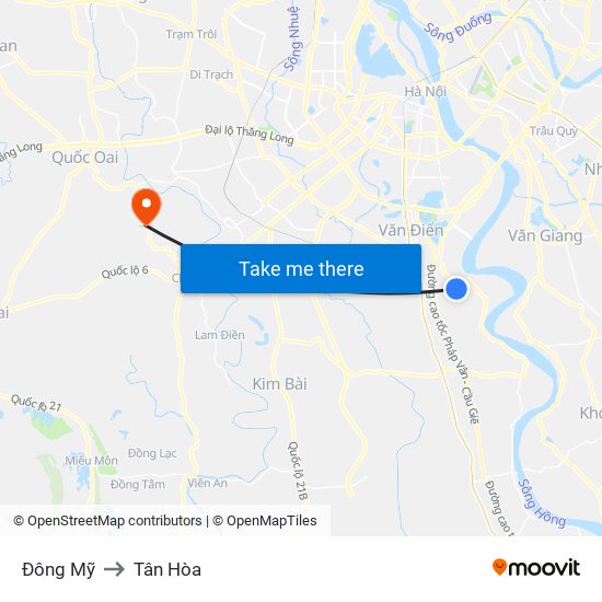 Đông Mỹ to Tân Hòa map