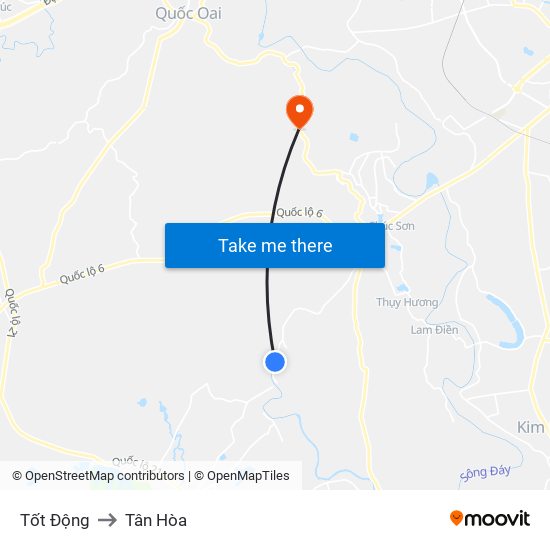 Tốt Động to Tân Hòa map