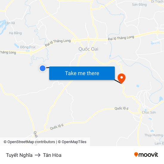 Tuyết Nghĩa to Tân Hòa map