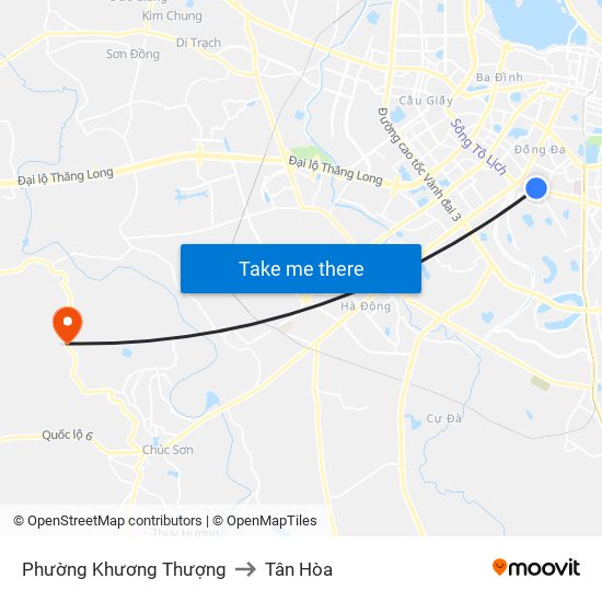 Phường Khương Thượng to Tân Hòa map